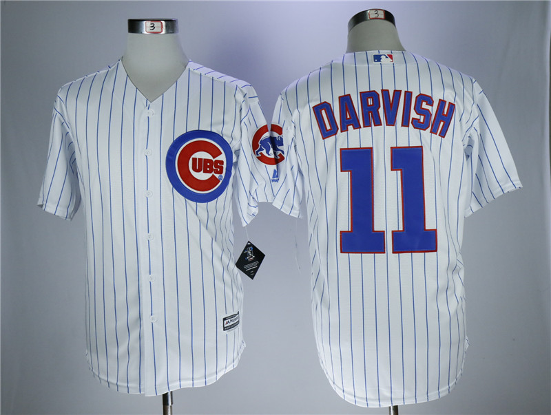 Men Chicago Cubs 11 Darvish White MLB Jerseys